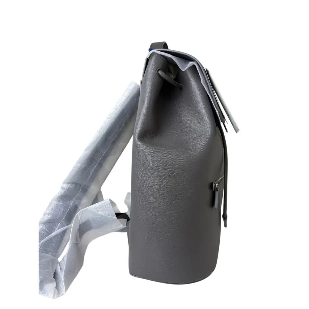 Burberry Charcoal Gray Leather Flap Backpack